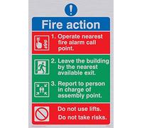 Viking segni mf327-a6p-sv Pictorial Fire Action Sign, vinile, argento, 150 mm altezza x 100 mm larghezza