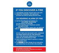 Viking segni mf333-a4p-1 m Fire Action se scoprire un fuoco per ospedali segno, plastica, 1 mm semirigida, 300 mm altezza x 200 mm larghezza