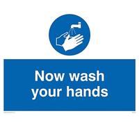 Viking segni mh198-a3l-v "Now Wash your Hands" Sign, vinile, 300 mm altezza x 400 mm larghezza