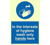 Viking segni mh209-a6p-pv "lavare solo a fini di igiene mani here" Sign, Photo Luminescent sticker, 150 mm x 100 mm