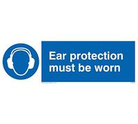 Viking segni mp263-l15-v "Ear Protection Must Be Worn" Sign, in vinile, 50 mm altezza x 150 mm larghezza