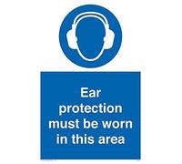 Viking segni mp264-a4p-3 m "Ear Protection Must Be Worn in this area" Sign, 3 mm, in plastica, 300 mm altezza x 200 mm larghezza