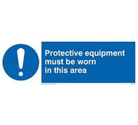 Viking segni mp293-l15-v dispositivi di protezione "deve essere indossata in questo settore" Sign, in vinile, 50 mm altezza x 150 mm larghezza