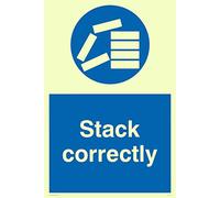 Viking segni mv310-a4p-p "Stack correttamente" Sign, semirigida photo Luminescent plastica, 300 mm altezza x 200 mm larghezza