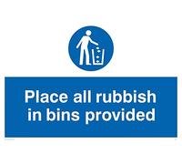 Viking segni mv311-a2l-3d "place tutti i bidoni per la spazzatura in cui" segno su due lati, 3 mm, in PVC, 400 mm altezza x 600 mm larghezza