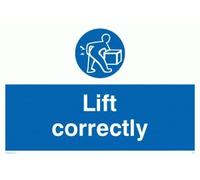 Viking segni mv314-a2l-3 m "Lift correttamente" Sign, 3 mm, in plastica, 400 mm altezza x 600 mm larghezza