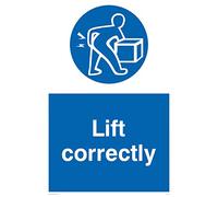 Viking segni mv314-a2p-v "Lift correttamente" Sign, vinile, 600 mm altezza x 400 mm larghezza