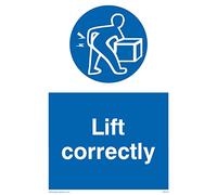 Viking segni mv314-a6p-v "Lift correttamente" Sign, vinile, 150 mm altezza x 100 mm larghezza