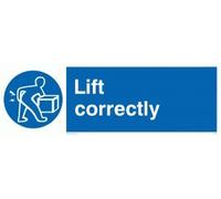 Viking segni mv314-l62-ac "Lift correttamente" Sign, composito di alluminio, 200 mm altezza x 600 mm larghezza
