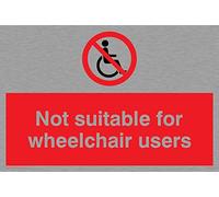 Viking segni pd456-a6l-ms Sign "non adatto per sedie a rotelle utenti, marine grade, in acciaio INOX, 100 mm altezza x 150 mm larghezza