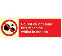 Viking segni pm38-l15-pv "Do Not oil or Clean questa macchina mentre in movimento" Sign, Photo Luminescent sticker, 50 mm altezza x 150 mm larghezza
