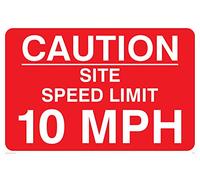 Viking segni pr559-a2l-1 m "Caution sito limite di velocità 10 mph" Sign, plastica, 1 mm semirigida, 400 mm altezza x 600 mm larghezza