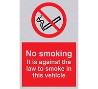 Viking segni ps990-a4p-sv "No smoking. 'contro la legge di fumare in questo veicolo "Sign vinile, argento, 300 mm altezza x 200 mm larghezza