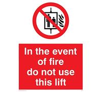 Viking segni pv53-a5p-3 m "in caso d' incendio non usare questa Lift" Sign, 3 mm, in plastica, 200 mm altezza x 150 mm larghezza