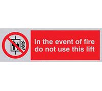 Viking segni pv53-l15-sv "in caso d' incendio non usare questa Lift" Sign vinile, argento, 50 mm altezza x 150 mm larghezza