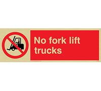 Viking segni pv58-l15-g Sign "No carrelli elevatori, oro rigido in plastica, 50 mm altezza x 150 mm larghezza