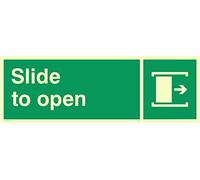 Viking segni sa395-l31-p Right Arrow "Slide to Open Sign, semirigida Fotoluminescenti plastica, 100 mm altezza x 300 mm larghezza