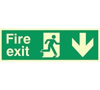 Viking segni sb427-l62-pv "Fire exit" Sign, Down Arrow, Photo Luminescent sticker, 200 mm altezza x 600 mm larghezza