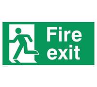 Viking segni sb433-l32 - 1 m "Fire exit" Sign, sinistra no Arrow, 1 mm in plastica semirigida, 150 mm altezza x 300 mm larghezza
