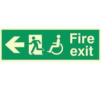 Viking segni sd954-l41-pv disabilità "Fire exit" Sign, Left Arrow, Photo Luminescent sticker, 150 mm altezza x 450 mm larghezza