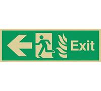 Viking segni sg688-l31-gv Fire "exit Sign, Left Arrow vinile, oro, 100 mm altezza x 300 mm larghezza