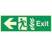 Viking segni sg688-l62-p Fire "exit Sign, Left Arrow, semirigida photo Luminescent plastica, 200 mm altezza x 600 mm larghezza