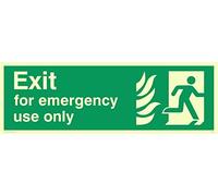 Viking segni sg693-l62-pv "uscita per uso di emergenza" running Man Right Sign, Photoluminescent sticker, 200 mm altezza x 600 mm larghezza
