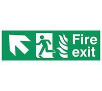 Viking segni sg694-l31 - 1 m "Fire exit running Man Left Angel Up Arrow Sign, 1 mm in plastica semirigida, 100 mm altezza x 300 mm larghezza