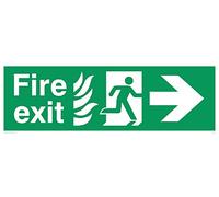 Viking segni sg701-l62 - 3D "Fire exit running Man Right Arrow Sign, 3 mm PVC rigido doppio, 200 mm altezza x 600 mm larghezza