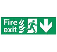 Viking segni sg703-l41 - 1 m "Fire exit running Man Right Down Arrow Sign, 1 mm in plastica semirigida, 150 mm altezza x 450 mm larghezza