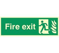 Viking segni sg707-l62-pv "Fire exit running Man Left Sign, Photoluminescent sticker, 200 mm altezza x 600 mm larghezza