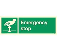 Viking segni sm410-l31-pv "Emergency stop Sign, Photoluminescent sticker, 100 mm altezza x 300 mm larghezza