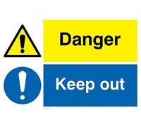 Viking segni wa493-a2l-1 m "danger Keep out" Sign, 1 mm in plastica semirigida, 400 mm altezza x 600 mm larghezza