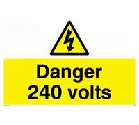 Viking segni we82-a3l-ac "pericolo 240 Volt" Sign, composito di alluminio, 300 mm altezza x 400 mm larghezza