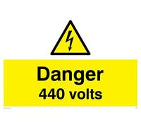 Viking segni we84-a2l-ac "pericolo 440 Volt" Sign, composito di alluminio, 400 mm altezza x 600 mm larghezza