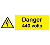 Viking segni we84-l62-ac "pericolo 440 Volt" Sign, composito di alluminio, 200 mm altezza x 600 mm larghezza