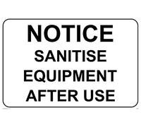 Viking Signs Cartello IV5309-A4L-3M "Notice Sanitise Equipment After Use", in plastica rigida da 3 mm, altezza 200 mm x larghezza 300 mm