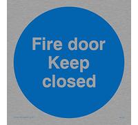 Viking Signs Cartello MA231-S10-MS "Fire Door Keep Closed", in acciaio inox di grado marino, 100 mm di altezza x 100 mm di larghezza