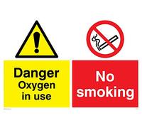 Viking Signs CV5733-A4L-V Cartello "Danger Oxygen In Use No Smoking", vinile/adesivo, 300 mm H x 200 mm W