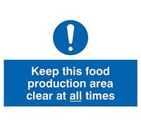 Viking Signs MH207-A4L-3M Cartello "Keep This Food Production Area Clean At All Times", in plastica rigida da 3 mm, altezza 200 mm x larghezza 300 mm