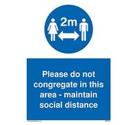 Viking Signs MP6035-A5P-V Si prega di non riunirsi in quest'area - mantenere la distanza sociale