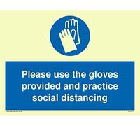 Viking Signs Please use the gloves provided and practice social distancing sign - plastica semi-rigida fotoluminescente