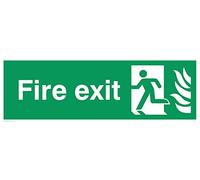 Viking Signs SG707-L62-3D "Fire Exit" Running Man Left Sign, 3 mm Double Sided PVC rigido, 200 mm H x 600 mm W