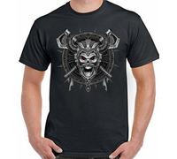 Viking Skull T-Shirt Scudo - Uomo Divertente Ragnar TV Show Programma Ascia Tee
