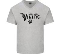Viking Thor Odin Valhalla Norreno Mitologia Uomo Scollo A V Cotone T-Shirt