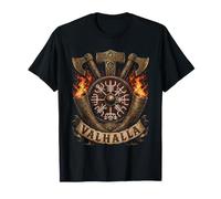 Viking Vegvisir Valhalla Norse Mythology - Urnes Style Fire Maglietta