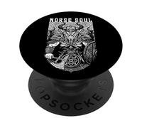 Viking Warrior Norse Soul, scudo con ascia nordica vintage PopSockets PopGrip Adesivo