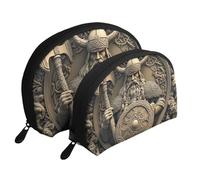 Viking Warrior - Trousse da viaggio con stampa a tema guerriero vichingo, 2 pezzi, bianco, Taglia unica