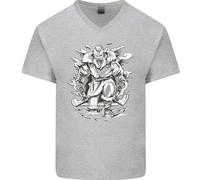 Viking Warrior Valhalla Odin Ascia Palestra God Uomo Scollo A V Cotone T-Shirt