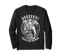 Viking Woman Shield Maiden Courage Hugrekki Vecchio Lupo norreno Maglia a Manica